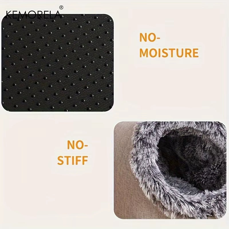 Winter Cat Bed Self-Warming Puppy House Cozy Cat Sleeping Cave Beds Indoor Kitten Nest Kennel Hut for Small Medium Cats