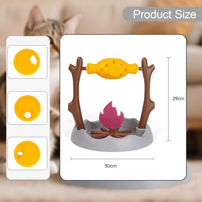 Creative Cats Slow Feeding Snack Toy Pet Interactive Food Feeding Device Educate Toys Fun Roast Chicken Leg 360° Rotating Feeder