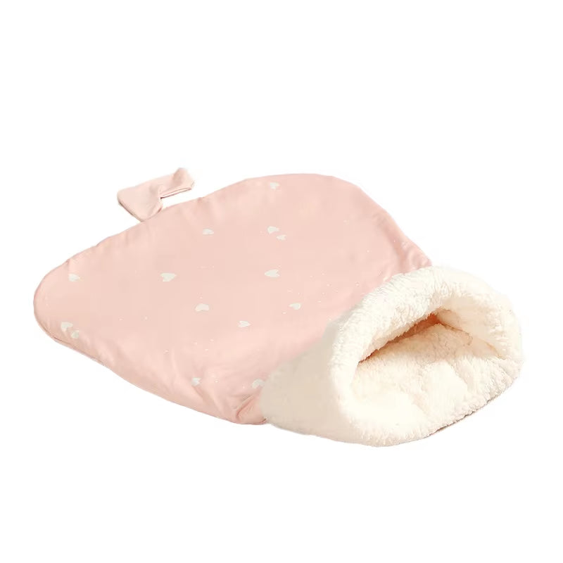 Self Warming Cat Bed, Soft Plush Cat Winter Sleeping Bag, Cat Sleeping Bag for Indoor Cats, Cute Pet Small Puppy Cat Nest Bed