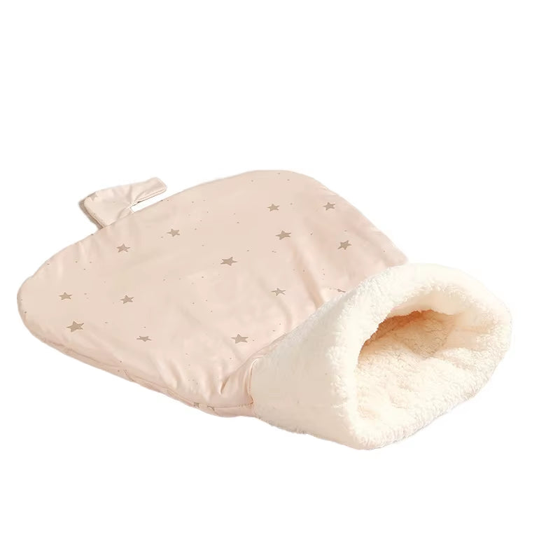 Self Warming Cat Bed, Soft Plush Cat Winter Sleeping Bag, Cat Sleeping Bag for Indoor Cats, Cute Pet Small Puppy Cat Nest Bed