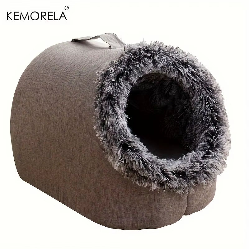 Winter Cat Bed Self-Warming Puppy House Cozy Cat Sleeping Cave Beds Indoor Kitten Nest Kennel Hut for Small Medium Cats