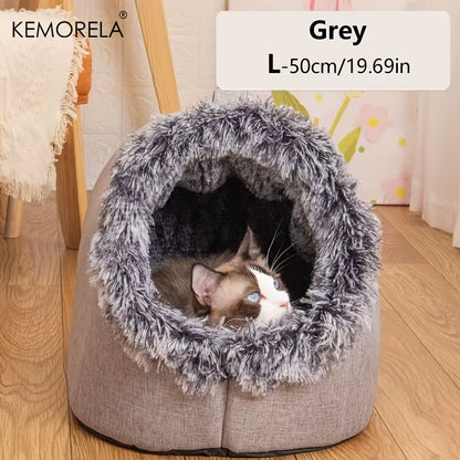Winter Cat Bed Self-Warming Puppy House Cozy Cat Sleeping Cave Beds Indoor Kitten Nest Kennel Hut for Small Medium Cats